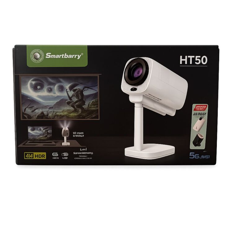 Smartberry HT50 Smart Projector 4K HDR with Android TV & Wireless Screen Mirroring