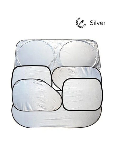 Universal 6-Piece Car Windshield Sun Shade Set – Foldable UV Protection Window Sunshades for Cars, SUVs & Trucks