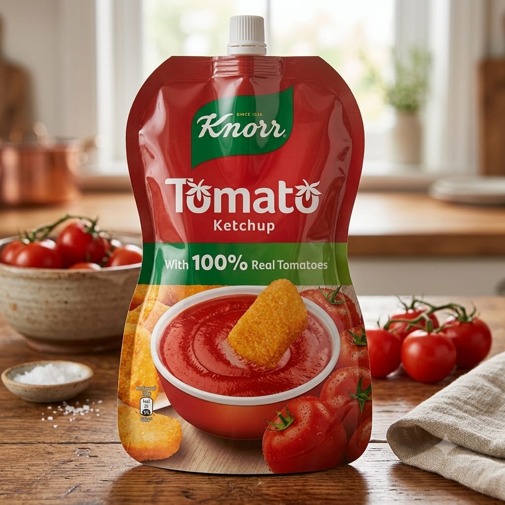 Knorr Tomato Ketchup with 100% Real Tomatoes – Easy Squeeze Pouch