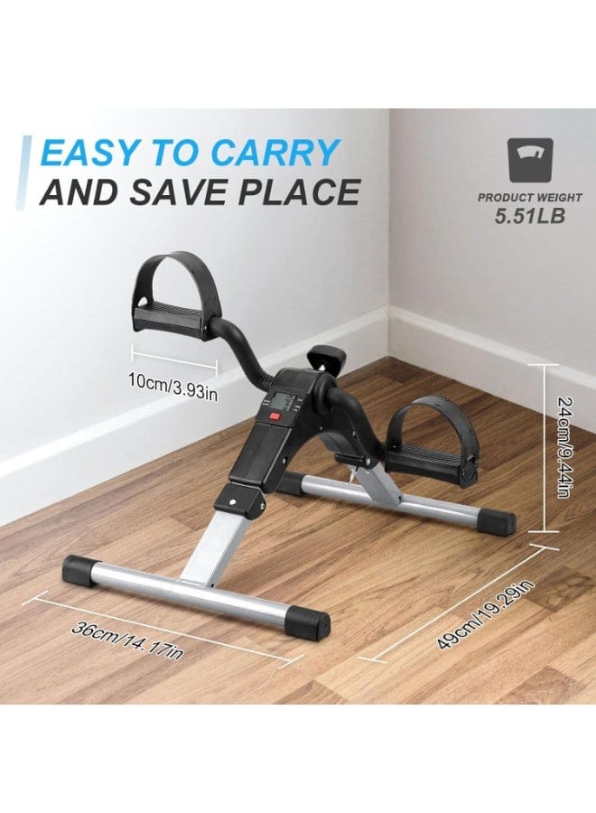 Pedal exerciser used for leg workout on floor
